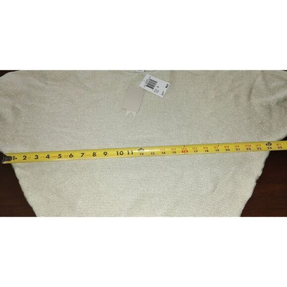 Carmen Marc Valvo Womens Ivory/Soft Gold Lurex Metallic Pullover Sweater NWT Siz - Picture 12 of 14